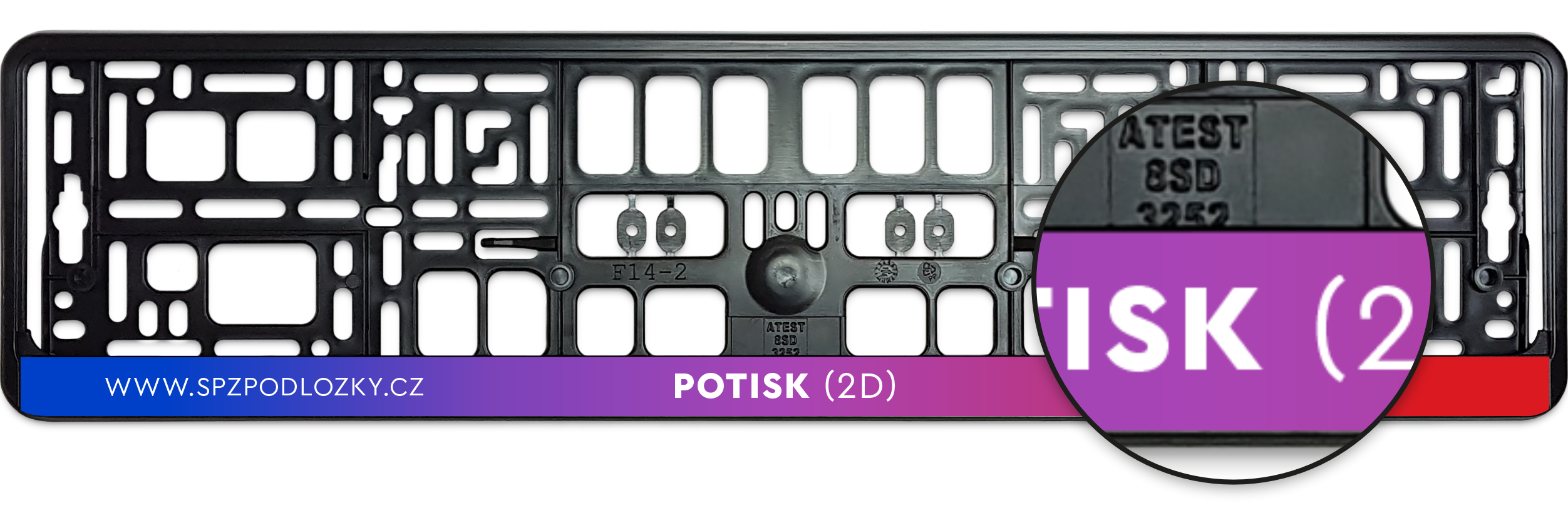 Podložky s potiskem pod SPZ